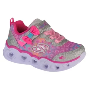 Skechers Heart Lights Untamed Hearts 302088N-SLHP, Dla dziewczynki, Srebrne, buty sneakers, tkanina, rozmiar: 25