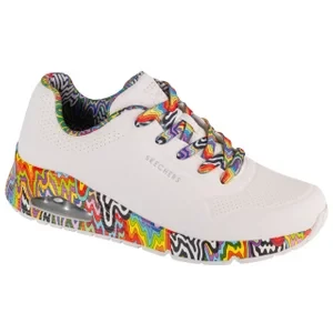 Skechers Jen Stark: Uno - Mini Drip 177959-WMLT, Damskie, Białe, buty sneakers, skóra syntetyczna, rozmiar: 36