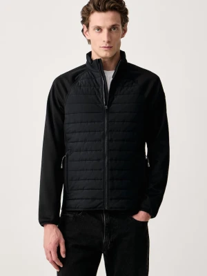Skechers kurtka przejściowa męska HOODLESS HOODIE HYBRID JACKET czarny