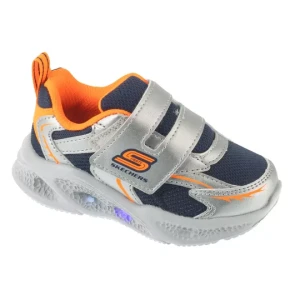 Skechers Meteor-Lights - Glow Spike 401498N-SLOR, Dla chłopca, Srebrne, buty sneakers, syntetyk, rozmiar: 22