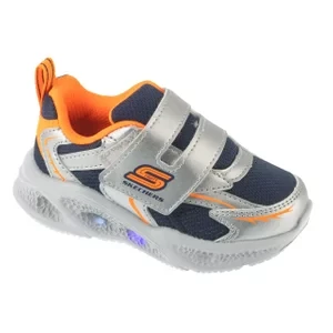 Skechers Meteor-Lights - Glow Spike 401498N-SLOR, Dla chłopca, Srebrne, buty sneakers, syntetyk, rozmiar: 26
