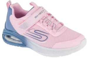 Skechers Microspec Max Advance - Fly 3 303595L-LPGY, Dla dziewczynki, Różowe, buty sneakers, przewiewna siateczka, rozmiar: 28