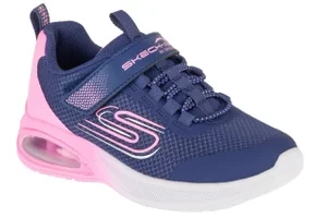 Skechers Microspec Max Advance - Fly 3 303595L-NVPK, Dla dziewczynki, Granatowe, buty sneakers, przewiewna siateczka, rozmiar: 28