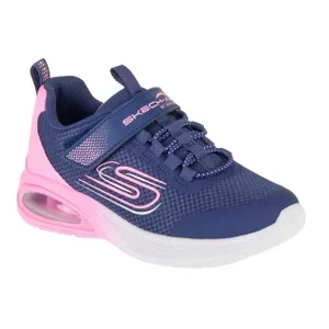 Skechers Microspec Max Advance - Fly 3 303595L-NVPK, Dla dziewczynki, Granatowe, buty sneakers, przewiewna siateczka, rozmiar: 28