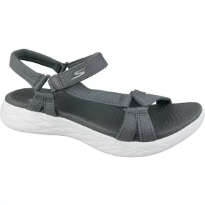 Skechers On the GO 600 - Brilliancy 15316-CHAR, Damskie, Szare, sandały, tkanina, rozmiar: 36