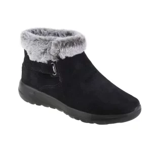 Skechers On The Go Joy - First Glance 144041-BKGY, Damskie, Czarne, buty zimowe, skóra zamszowa, rozmiar: 36