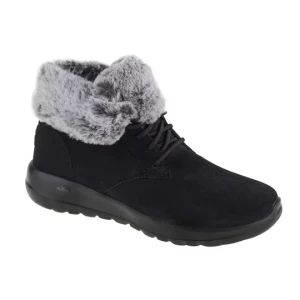 Skechers On The Go Joy-Plush Dreams 144042-BKGY, Damskie, Czarne, buty zimowe, skóra zamszowa, rozmiar: 36