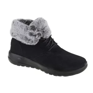 Skechers On The Go Joy-Plush Dreams 144042-BKGY, Damskie, Czarne, buty zimowe, skóra zamszowa, rozmiar: 36