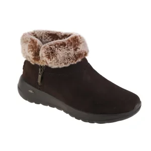 Skechers On The Go Joy-Savvy 144003-CHOC, Damskie, Brązowe, buty zimowe, skóra zamszowa, rozmiar: 36