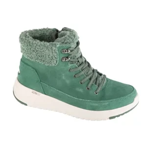 Skechers On-The-Go Stellar - Winterize 144770-DKGR, Damskie, Zielone, buty zimowe, skóra zamszowa, rozmiar: 36