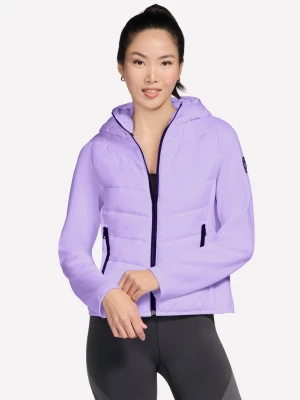 Skechers Performance Elite Cozy Fit Hooded Kurtka - Bialy/Jasny Fioletowy