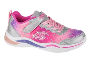 Skechers Power Petals-Painted Daisy 20335L-SLPK, Dla dziewczynki, Srebrne, buty sportowe, tkanina, rozmiar: 34