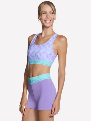 Skechers Printed Pace Bra - Morski/Fioletowy