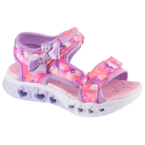 Skechers S-Lights: Flutter Hearts Sandal - Blurry Love 303110L-PKLV, Dla dziewczynki, Różowe, sandały, tkanina, rozmiar: 30