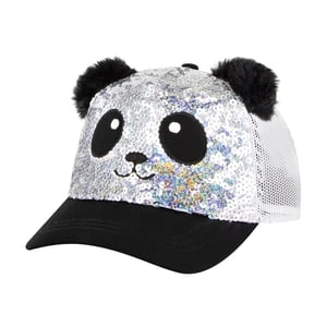 Skechers Sequin Panda Hat - Srebrny/Czarny