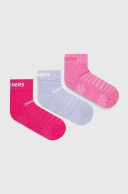 Skechers skarpetki 3-pack kolor różowy