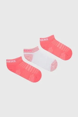 Skechers skarpetki dziecięce 3-pack kolor różowy