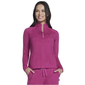 Skechers Skech-Knits Ultra Go 1/4 Zip LT4-PNK, Damskie, Różowe, bluzy, poliester, rozmiar: L