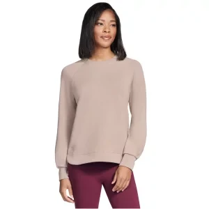 Skechers Skechluxe Elevate Crewneck LT152-TPBR, Damskie, Beżowe, bluzy, Rayon, rozmiar: L