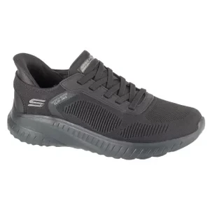 Skechers Slip-Ins: BOBS Squad Chaos - Solid Step 118312-BBK, Męskie, Czarne, buty sneakers, tkanina, rozmiar: 41