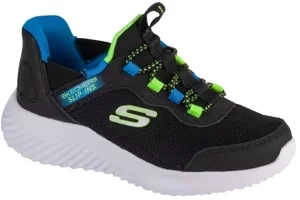 Skechers Slip-Ins: Bounder - Brisk-Burst 403822L-BBLM, Dla dziewczynki, Czarne, buty sneakers, tkanina, rozmiar: 28