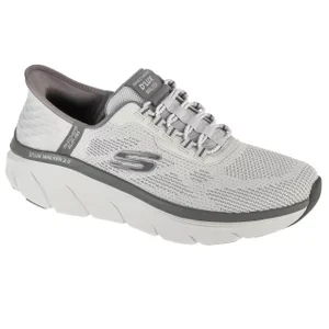 Skechers Slip-ins: D'Lux Walker 2.0 - Rezinate 232446-GYCC, Męskie, Szare, buty sneakers, przewiewna siateczka, rozmiar: 41,5