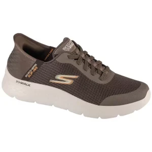 Skechers Slip-Ins: Go Walk Flex - Hands Up 216324-BRN, Męskie, Brązowe, buty sneakers, tkanina, rozmiar: 44,5