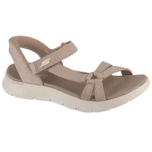 Skechers Slip-Ins: Go Walk Flex Sandal - Illuminate 141481-TPE, Damskie, Beżowe, sandały, tkanina, rozmiar: 40