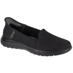 Skechers Slip-Ins On The Go Flex - Clover 138182-BBK, Damskie, Czarne, półbuty, tkanina, rozmiar: 35,5