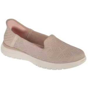 Skechers Slip-Ins On The Go Flex - Clover 138182-TPE, Damskie, Beżowe, półbuty, tkanina, rozmiar: 36