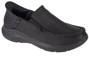 Skechers Slip-Ins Parson - Oswin 204866-BBK, Męskie, Czarne, półbuty, skóra naturalna, rozmiar: 41