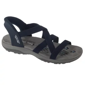 Skechers Slip-Ins: Reggae Slim - Stretch Flex 163460-NVY, Damskie, Granatowe, sandały, tkanina, rozmiar: 36