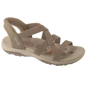 Skechers Slip-Ins: Reggae Slim - Stretch Flex 163460-TPE, Damskie, Beżowe, sandały, tkanina, rozmiar: 36