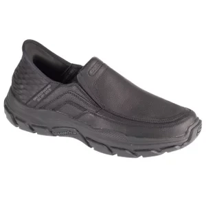 Skechers Slip-Ins Respected - Elgin 204810-BBK, Męskie, Czarne, buty sneakers, skóra licowa, rozmiar: 41