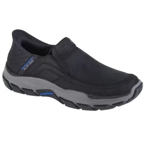 Skechers Slip-Ins Respected - Elgin 204810-BLK, Męskie, Czarne, buty sneakers, skóra licowa, rozmiar: 41