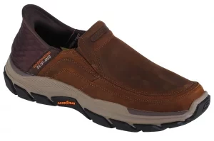 Skechers Slip-Ins Respected - Elgin 204810-CDB, Męskie, Brązowe, buty sneakers, skóra licowa, rozmiar: 40