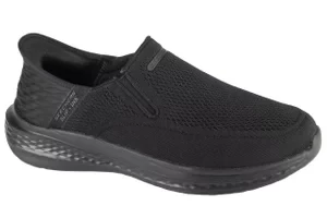 Skechers Slip-Ins RF: Slade - Deacon 210887-BBK, Męskie, Czarne, buty sneakers, skóra licowa, rozmiar: 41