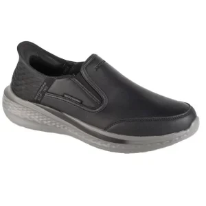 Skechers Slip-Ins: Slade 205237-BLK, Męskie, Czarne, buty sneakers, skóra licowa, rozmiar: 41