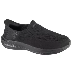 Skechers Slip-Ins: Slade - Deacon 210887-BBK, Męskie, Czarne, buty sneakers, przewiewna siateczka, rozmiar: 41