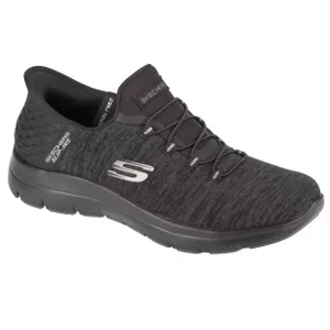 Skechers Slip-Ins Summits - Dazzling Haze 149937-BBK, Damskie, Czarne, buty sneakers, przewiewna siateczka, rozmiar: 36