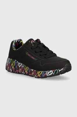 Skechers sneakersy dziecięce UNO LITE LOVELY LUV kolor czarny 314976L/BKMT