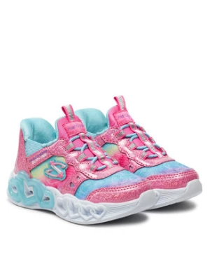 Skechers Sneakersy Infinite Heart Lights 303755N/PKMT Srebrny