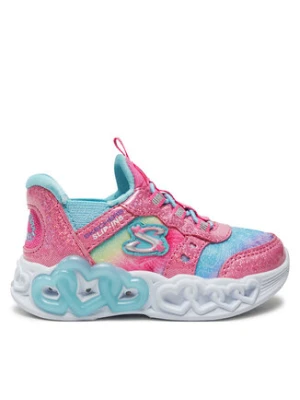 Skechers Sneakersy Infinite Heart Lights 303755N/PKMT Srebrny