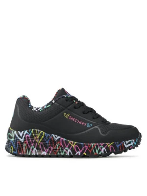 Skechers Sneakersy Uno Lite Lovely Luv 314976L/BKMT Czarny