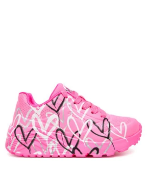 Skechers Sneakersy Uno Lite-Metallic Love 314067L/HPMT Różowy