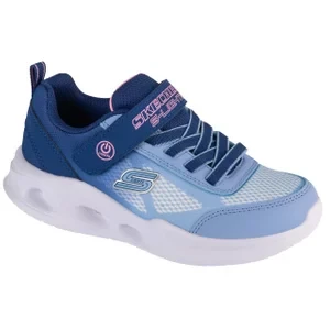 Skechers Sola Glow - Ombre Deluxe 303714L-NVLB, Dla dziewczynki, Granatowe, buty sneakers, tkanina, rozmiar: 28