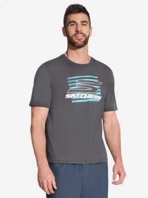 Skechers Split koszulka - Czarny/Grafitowy