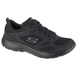 Skechers Summits Suited 12982-BBK, Damskie, Czarne, buty sneakers, skóra licowa, rozmiar: 35,5