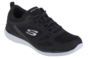 Skechers Summits Suited 12982-BKW, Damskie, Czarne, buty sneakers, skóra licowa, rozmiar: 36