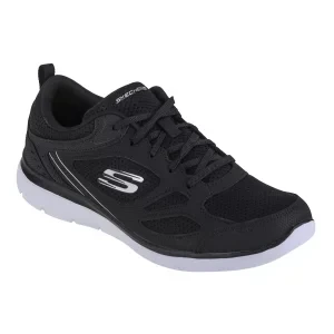 Skechers Summits Suited 12982-BKW, Damskie, Czarne, buty sneakers, skóra licowa, rozmiar: 36